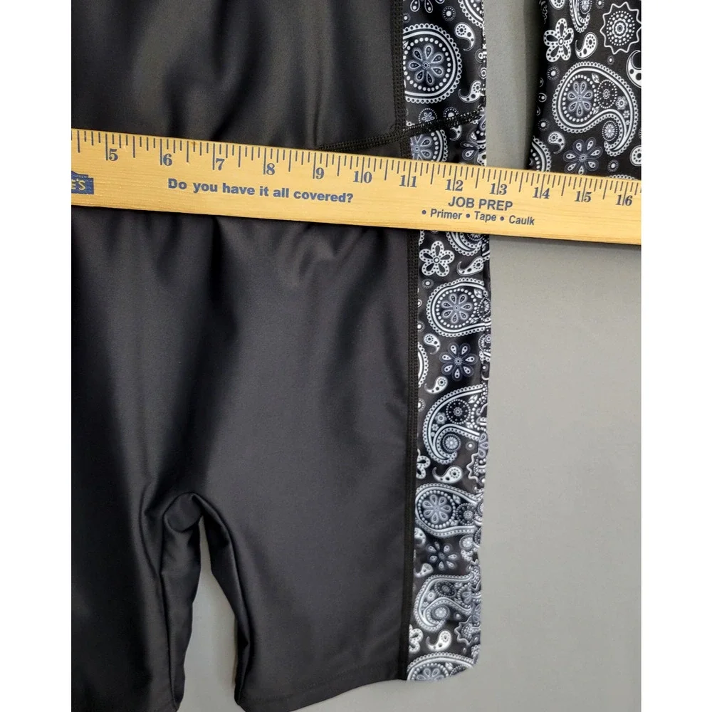 YOLIPULI Swimsuit Girls XXXL Rash Guard One Piece Long Sleeve Paisley UPF50+‎